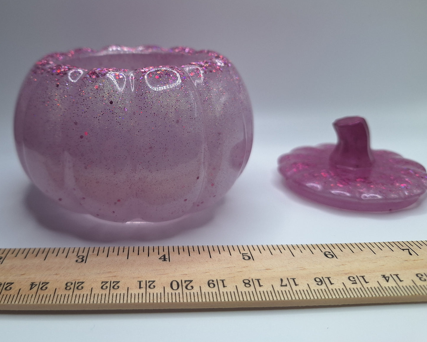 Glitter Resin Pumpkin Jar